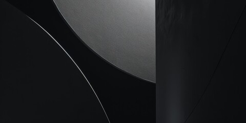 An abstract minimalist design featuring a deep charcoal background, Minimalist elements arranged in a balanced composition, Contemporary minimalist style