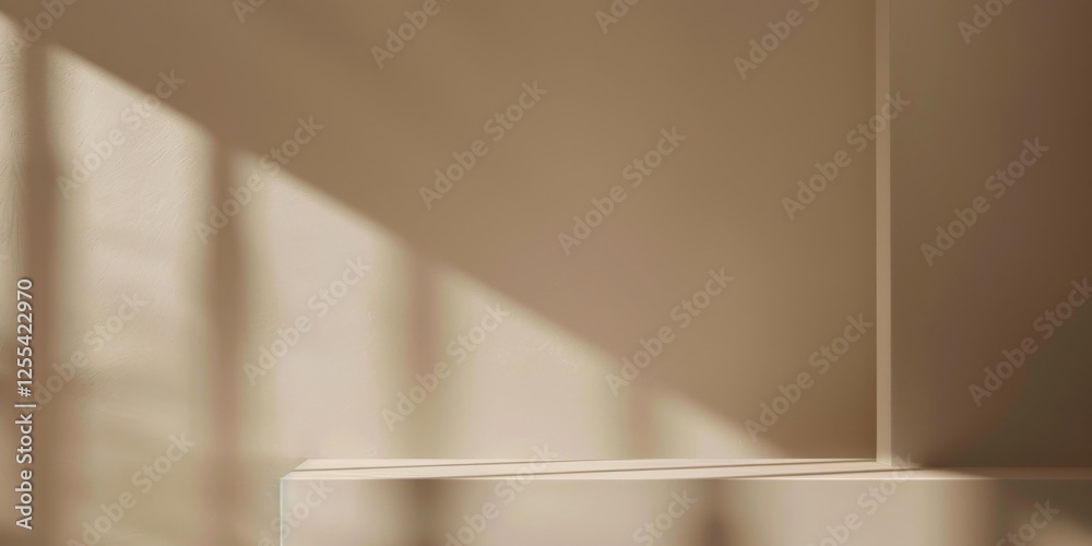 Poster an abstract minimalist design featuring a light taupe background, minimalist shapes and clean lines,