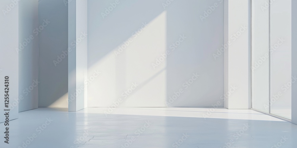 Poster an abstract minimalist design featuring a pure white background, minimalist lines and shapes in a st
