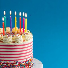 birthday cake with candles