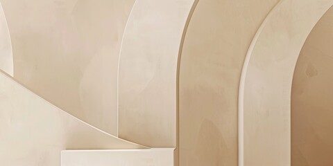An abstract minimalist design featuring a soft ivory background, Geometric patterns in a structured layout, Contemporary minimalist style