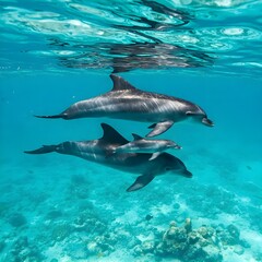 Fototapeta premium dolphins in the sea 