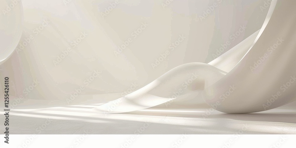Poster an abstract minimalist design featuring a soft ivory background, minimalist geometric patterns in a 