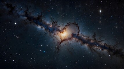A stunning view of the Milky Way's heart, showcasing vibrant stars and cosmic dust swirling in a breathtaking galaxy.