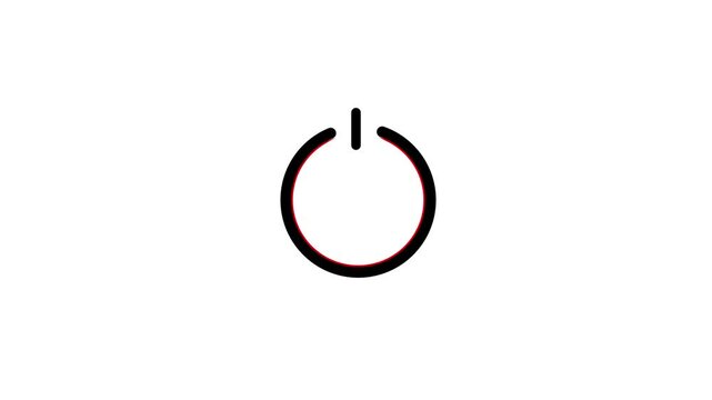 A power icon amnimation, and glowing power icon amnimation . on a black background.and creating a animation stunning .