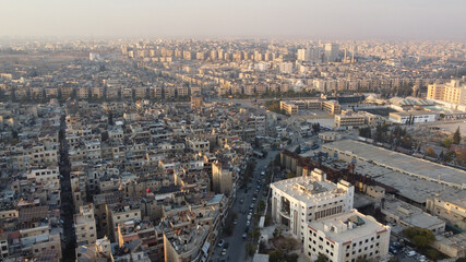 Obraz na płótnie Canvas Aerial view of Aleppo City in Syria.