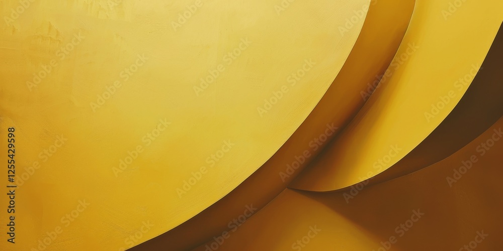 Poster an abstract minimalist design on a warm mustard yellow background, minimalist patterns and negative 
