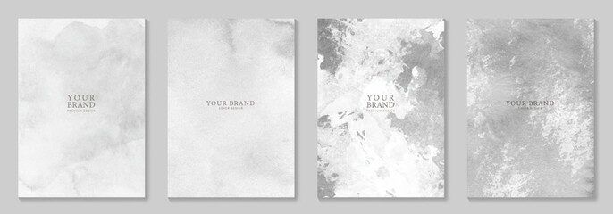 Set of premium cover design with grey stone texture for cover design, invitation, poster, flyer, wedding card, luxe invite, prestigious voucher, catalog, brochure. Luxury marble background.