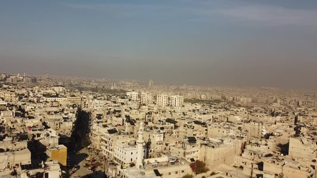 Aerial view of Aleppo City in Syria.