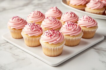 Pink Cupcakes with Sprinkles