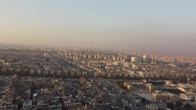 Aerial view of Aleppo City in Syria.