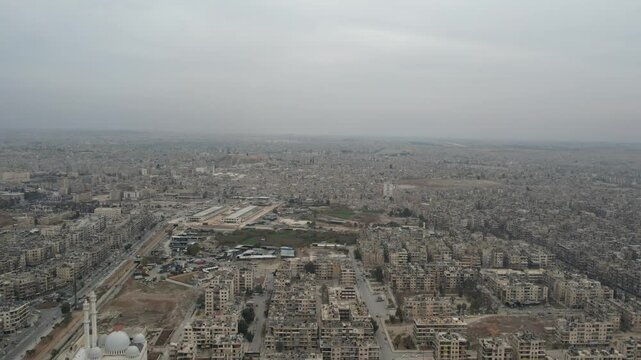 Aerial view of Aleppo City in Syria.