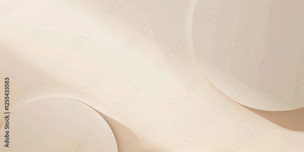 Aufkleber An abstract minimalist design with a light cream backdrop, Geometric shapes in a harmonious composition, Modern minimalist style