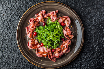 Cranberry Beef Carpaccio Salad.