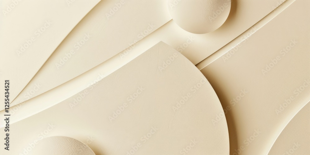 Poster an abstract minimalist design with a light cream background, minimalist geometric shapes in a harmon