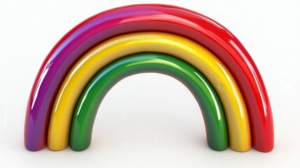 Obraz premium Colorful 3D Rainbow Sculpture with Smooth Curved Arches