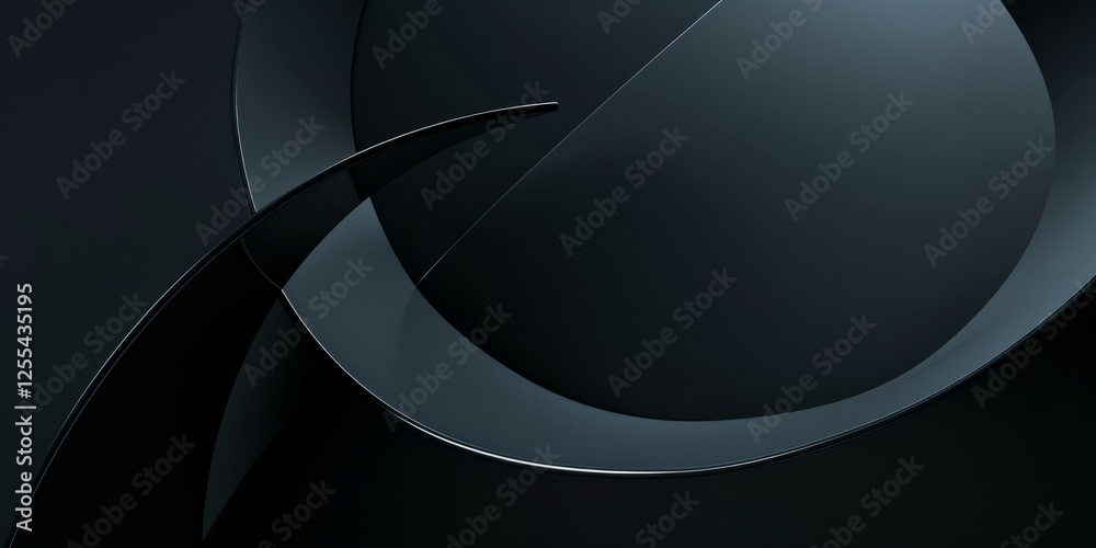 Aufkleber An abstract minimalist design with a matte black background, Clean lines and minimalist shapes, Modern minimalist style