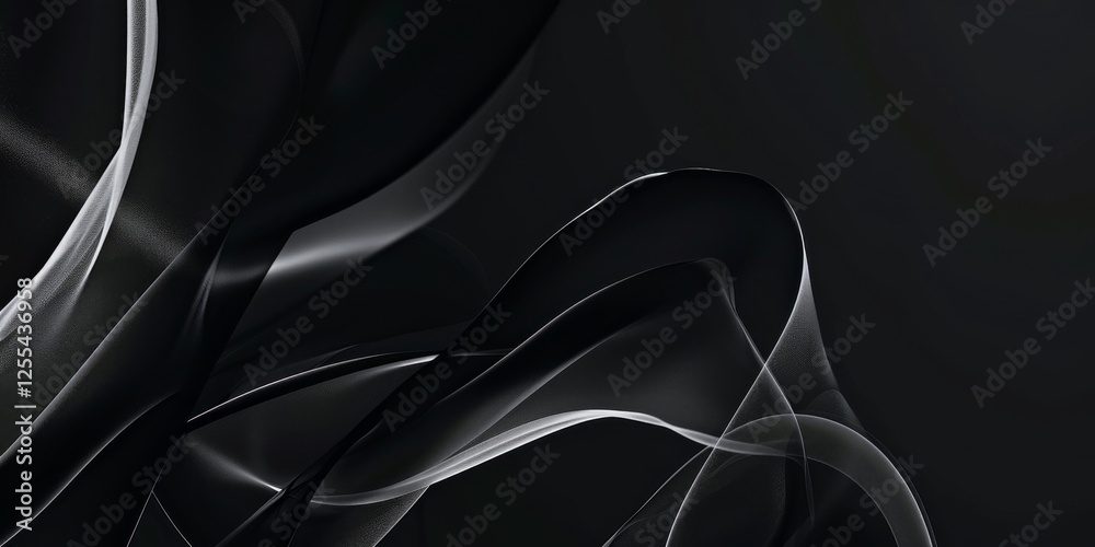 Poster An abstract minimalist design with a pure black background, Clean lines and minimalistic textures, Contemporary minimalist style