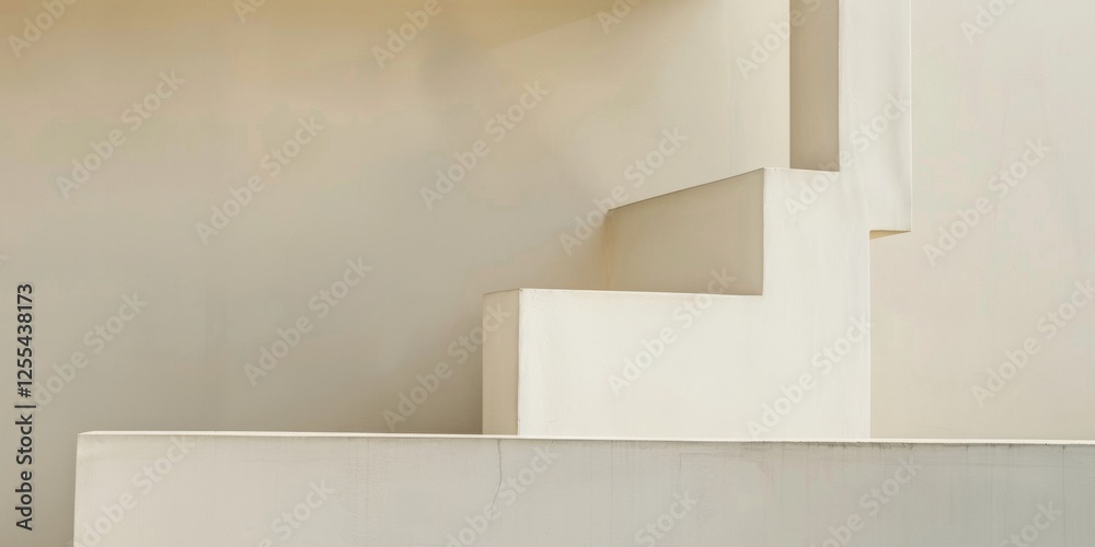 Aufkleber An abstract minimalist design with a soft ivory backdrop, Minimalist geometric patterns in a structured layout, Modern minimalist style