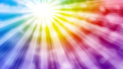 Colorful Abstract Rays of Light with a Rainbow Gradient Effect