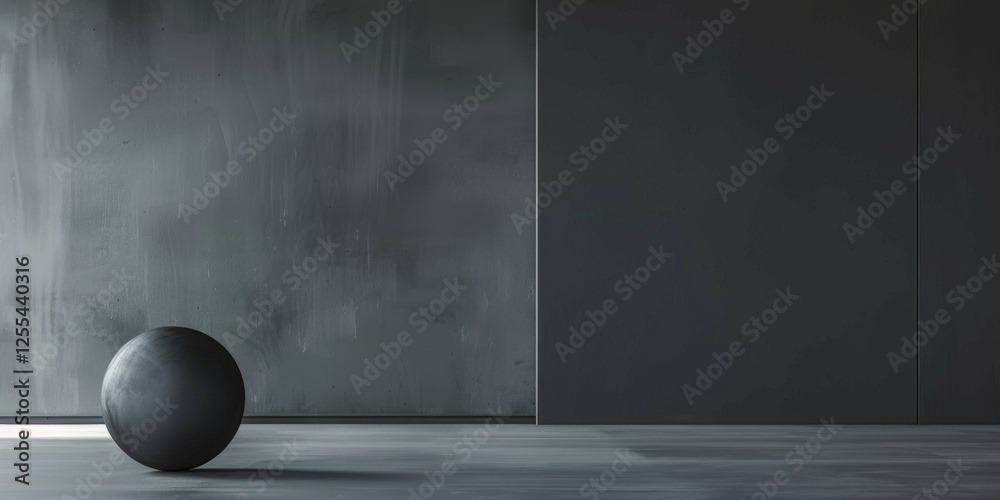 Poster an artistic minimalist concept with a charcoal gray backdrop, abstract forms and negative space, con