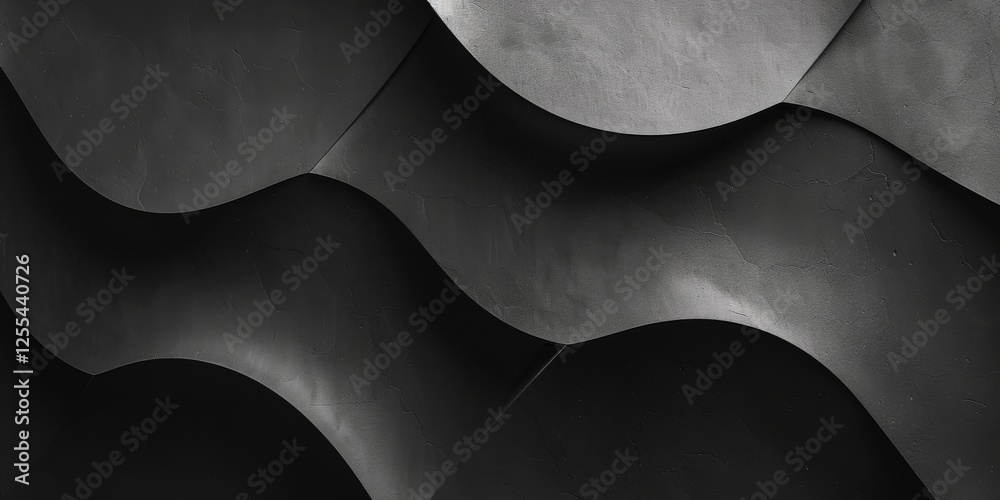 Aufkleber an artistic minimalist concept with a charcoal gray backdrop, abstract forms and negative space, con