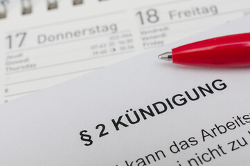 K&uuml;ndigung Arbeitsvertrag