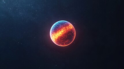 Fototapeta premium Exploring a fiery planetary body outer space digital art cosmic environment distant viewpoint celestial concept