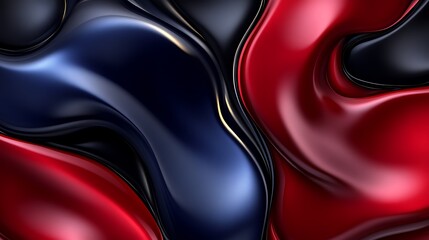 Abstract Red and Blue Liquid Swirls Design