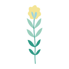 Cute flower,cartoon, isolated, vector illustration, graphic design, flat