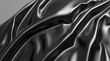 Smooth Black Fabric Texture with Soft Waves and Highlights