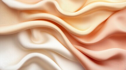 Fototapeta premium Elegant Draped Fabric in Peach Cream and White