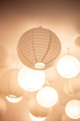 Modern ceiling lights. Background with ceiling lamps. Light.