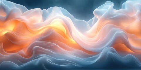 Obraz premium Abstract Waves of Light and Color: A Dreamlike Digital Art