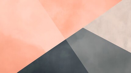 Abstract Geometric Color Block Design with Peach Grey and Beige