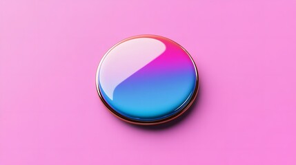 Obraz premium empty badge on pink backdrop top