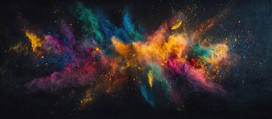 A Colorful Cosmic Explosion A Vibrant Display of Intertwined Nebulae