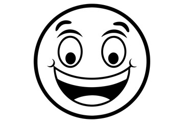 Smiling Reaction Emoji Silhouette Icon – Happy Face Black Vector,happy, black, expression, smile, reaction, emoticon, isolated, illustration, emoji, sign, joy, cartoon, fun.