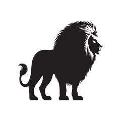 Lion full silhouette vector isolated on white background
