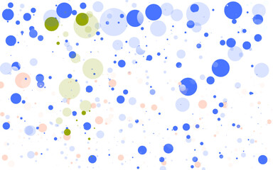 Light BLUE vector template with spots. Abstract illustration with colored bubbles in nature style. Abstract Background Confetti Elements of Different Size and Color.
