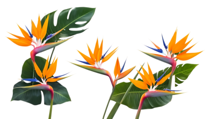 Bird of paradise frame art blossom flower