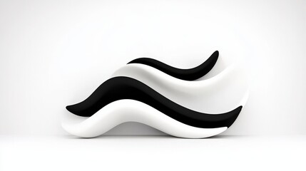 Fototapeta premium Abstract Waves of Black and White Design for Modern Artwork and Interior Decoration Ideas