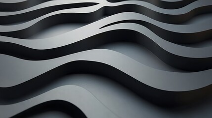 Obraz premium Abstract dark waves, 3D render, background texture