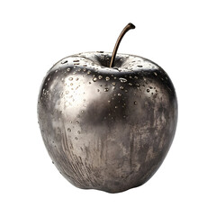 Artificial Iron/Metal Apple in transparent background
