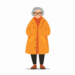 Obraz premium Illustration of an elderly woman. Pensioner woman. Grandmother.