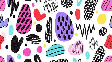 Colorful Abstract Pattern with Vibrant Shapes and Textures