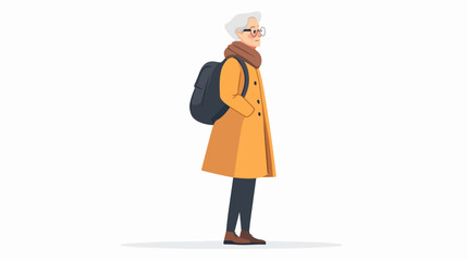 Naklejka premium Illustration of an elderly woman. Pensioner woman. Grandmother.