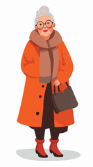 Illustration of an elderly woman. Pensioner woman. Grandmother.