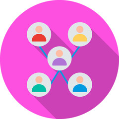 Unique Company Network Vector Icon