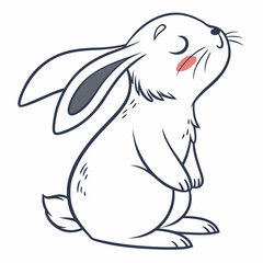white rabbit vector illustration